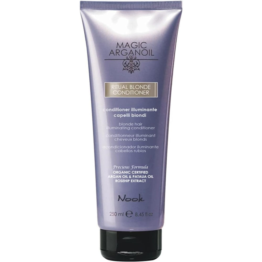 Nook Magic Arganoil Blonde Story Illuminating Conditioner bottle professional hair care