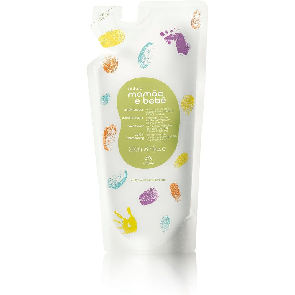 Natura Mamae E Bebe Baby Hair Conditioner Refill pouch front view