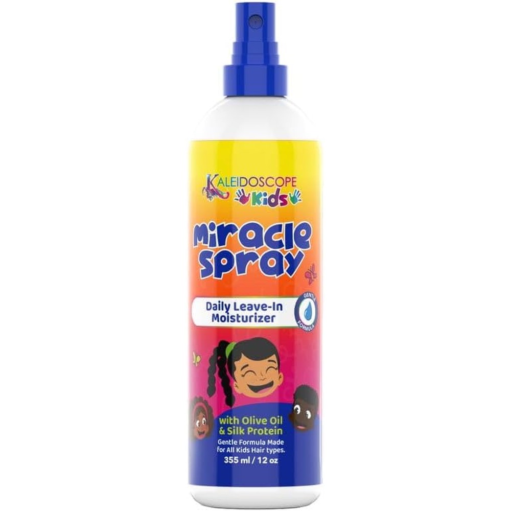 Kaleidoscope Kids Miracle Spray Leave In Conditioner 12 Fluid Ounces front view for curly hair