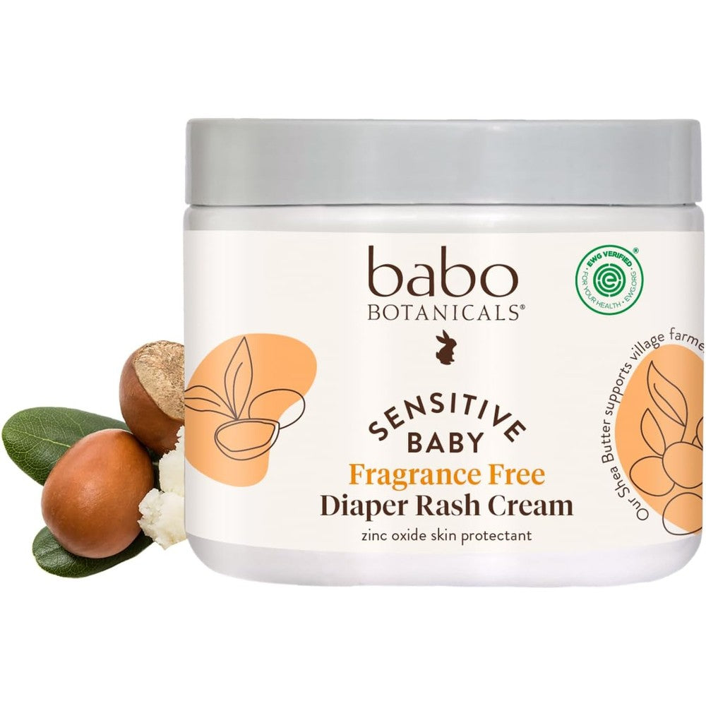 Babo Botanicals Sensitive Baby Fragrance Free Diaper Cream front label view