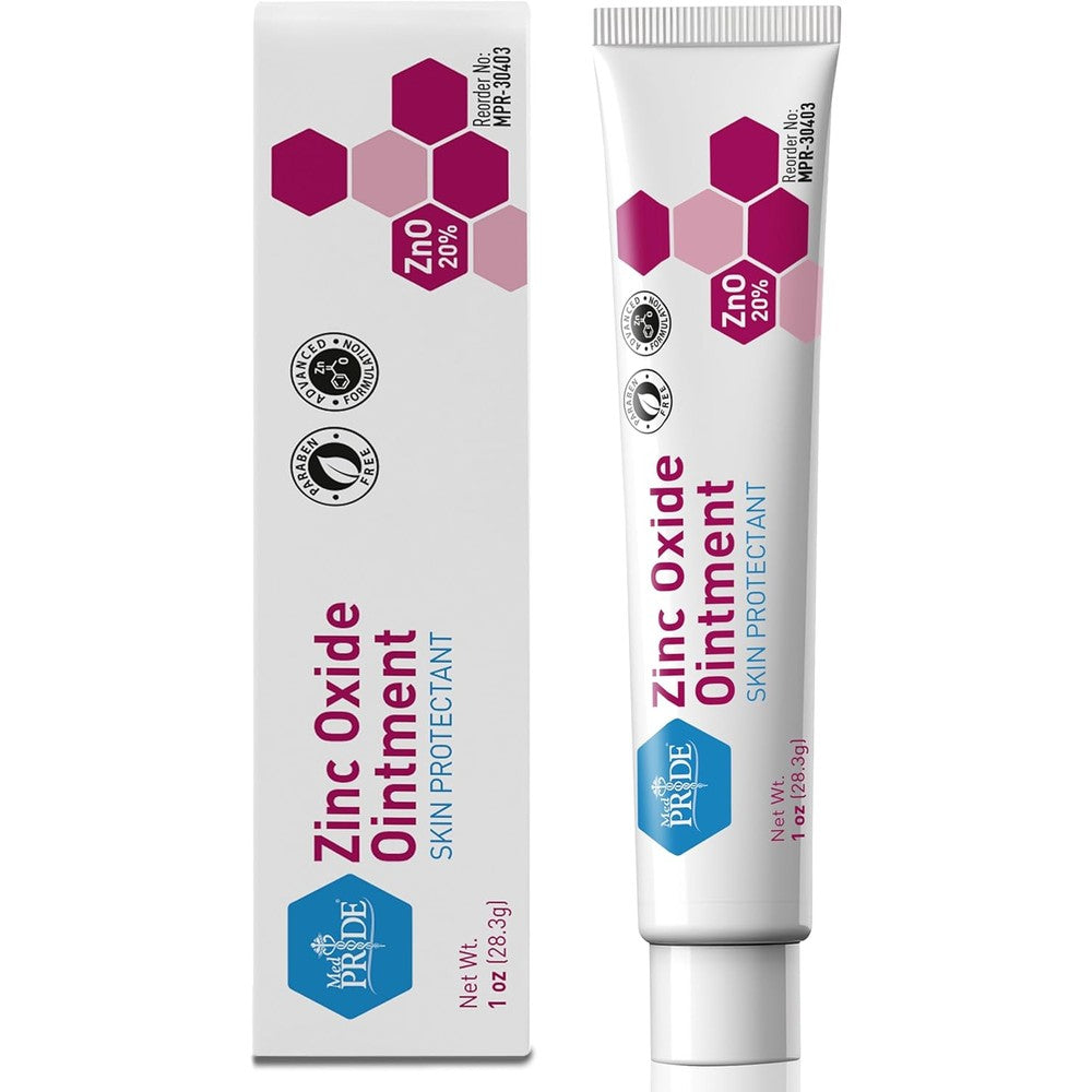 Med Pride 20% Zinc Oxide Ointment 1 ounce tube front view