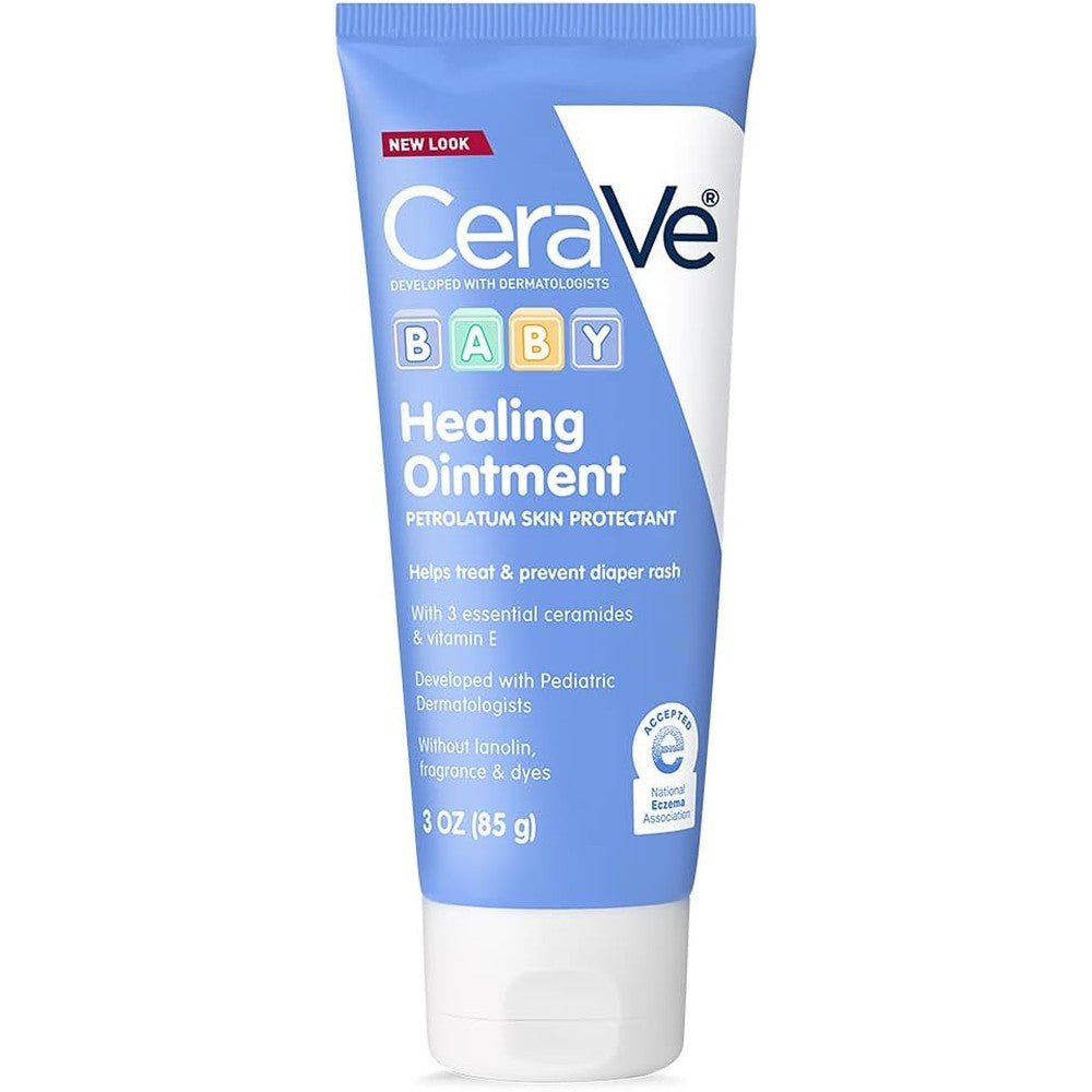 CeraVe Baby Healing Ointment three ounce tube front view for diaper rash relief