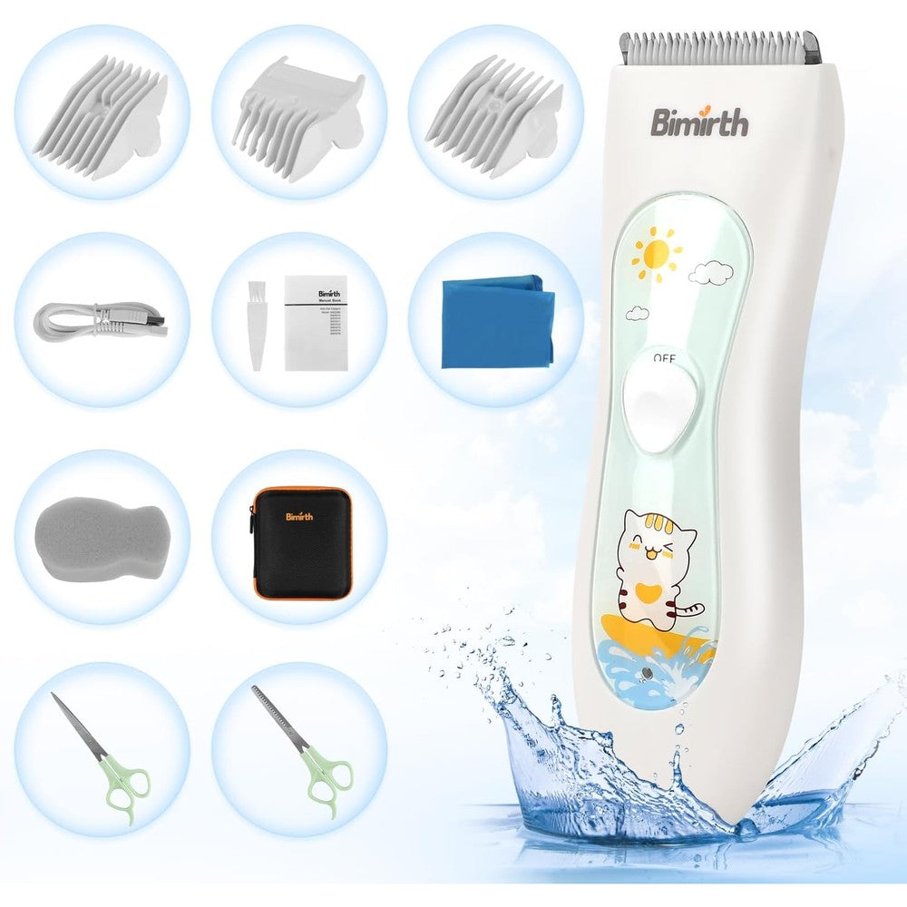 Bimirth baby hair clipper front view with cat design