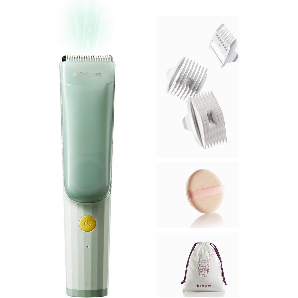 Bc Babycare vacuum baby hair clippers in green front view