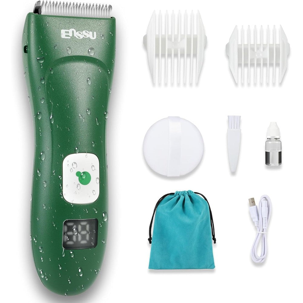 Enssu baby hair clipper front view with LED display