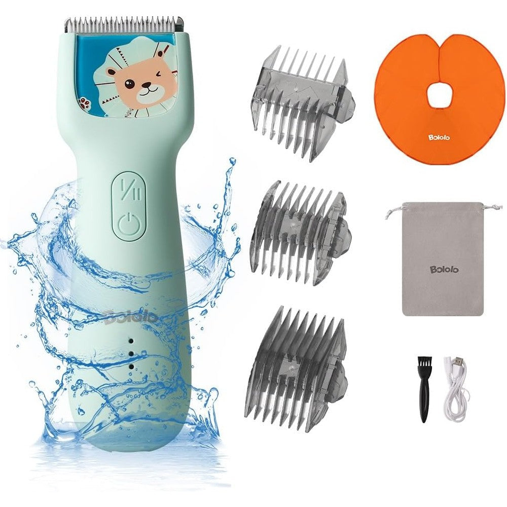 Bololo baby hair clipper front view in pale blue