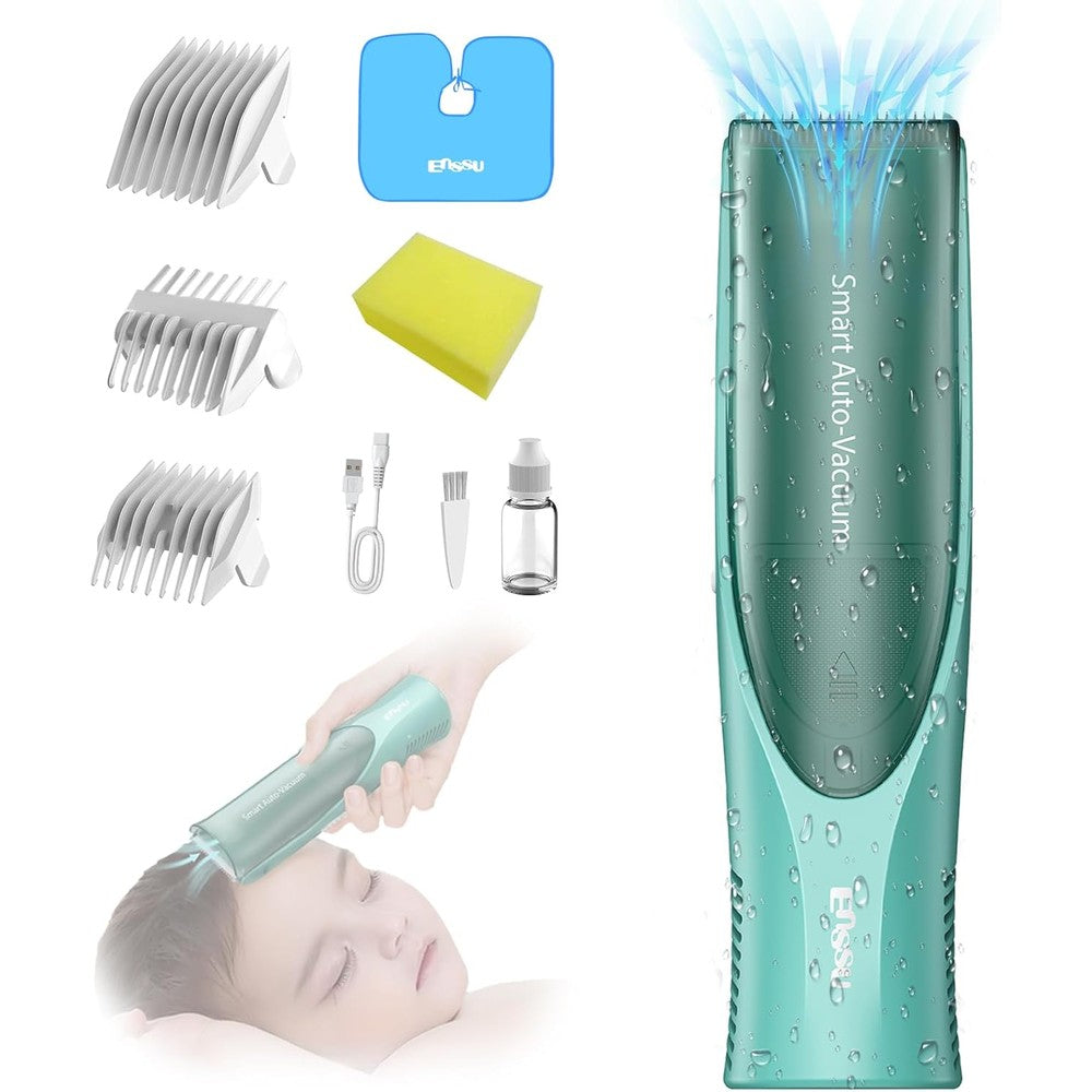 Zuxify baby hair clipper front view with vacuum chamber