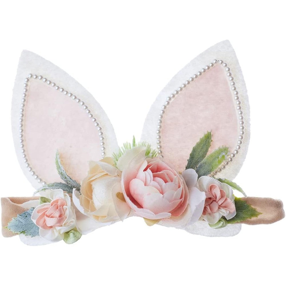 Gezisan floral Easter bunny nylon headband front view