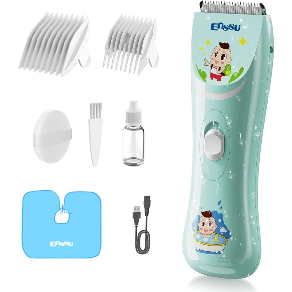 Enssu quiet baby hair clipper mint green front view