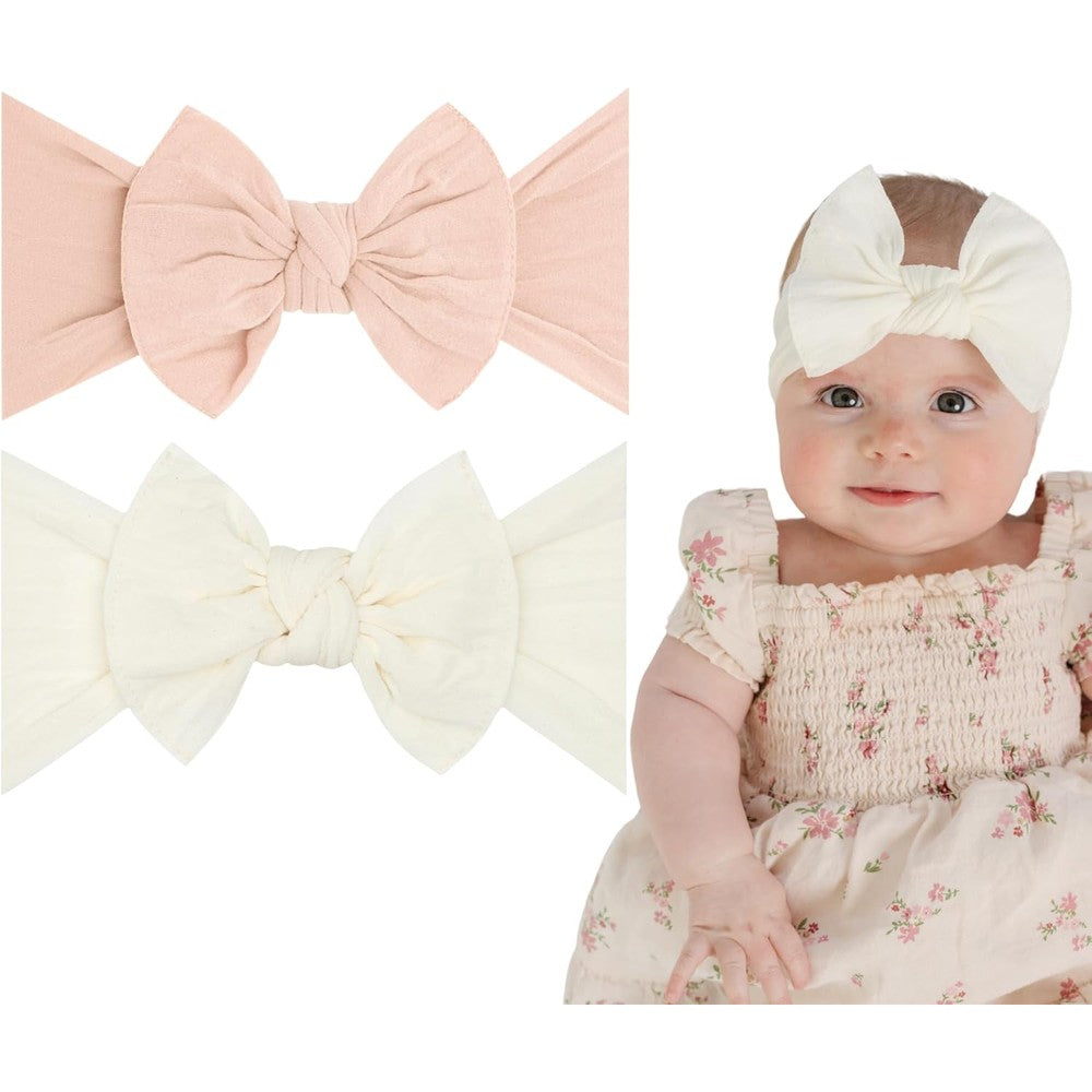 Baby Bling Newborn to Toddler 2 Pack Knot Headbands Front View