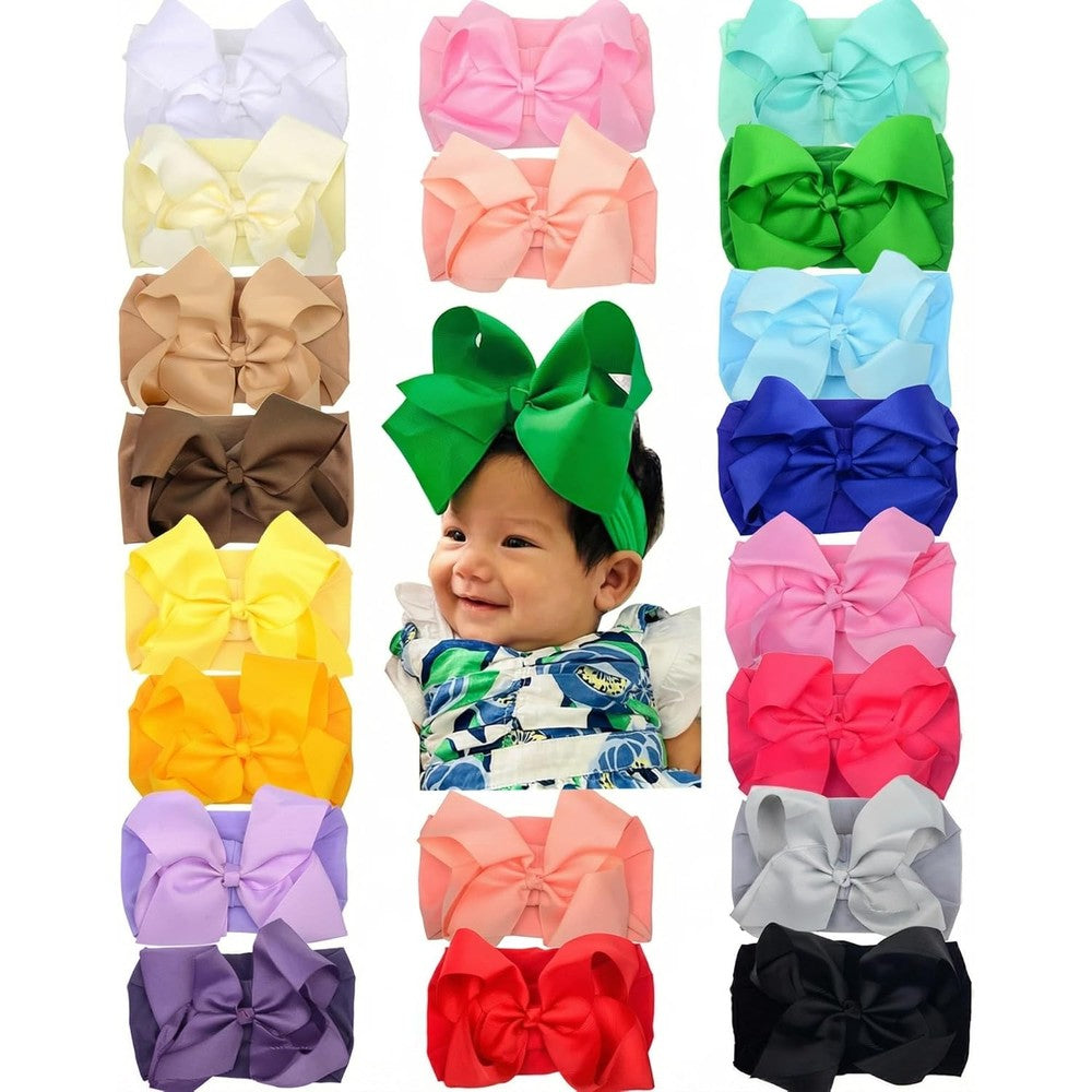 Yxiang 6-inch baby headband bows front view set