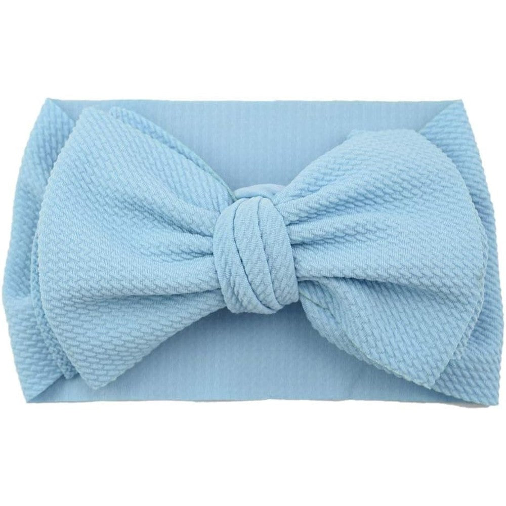 Koolgil baby girl blue bow headband front view