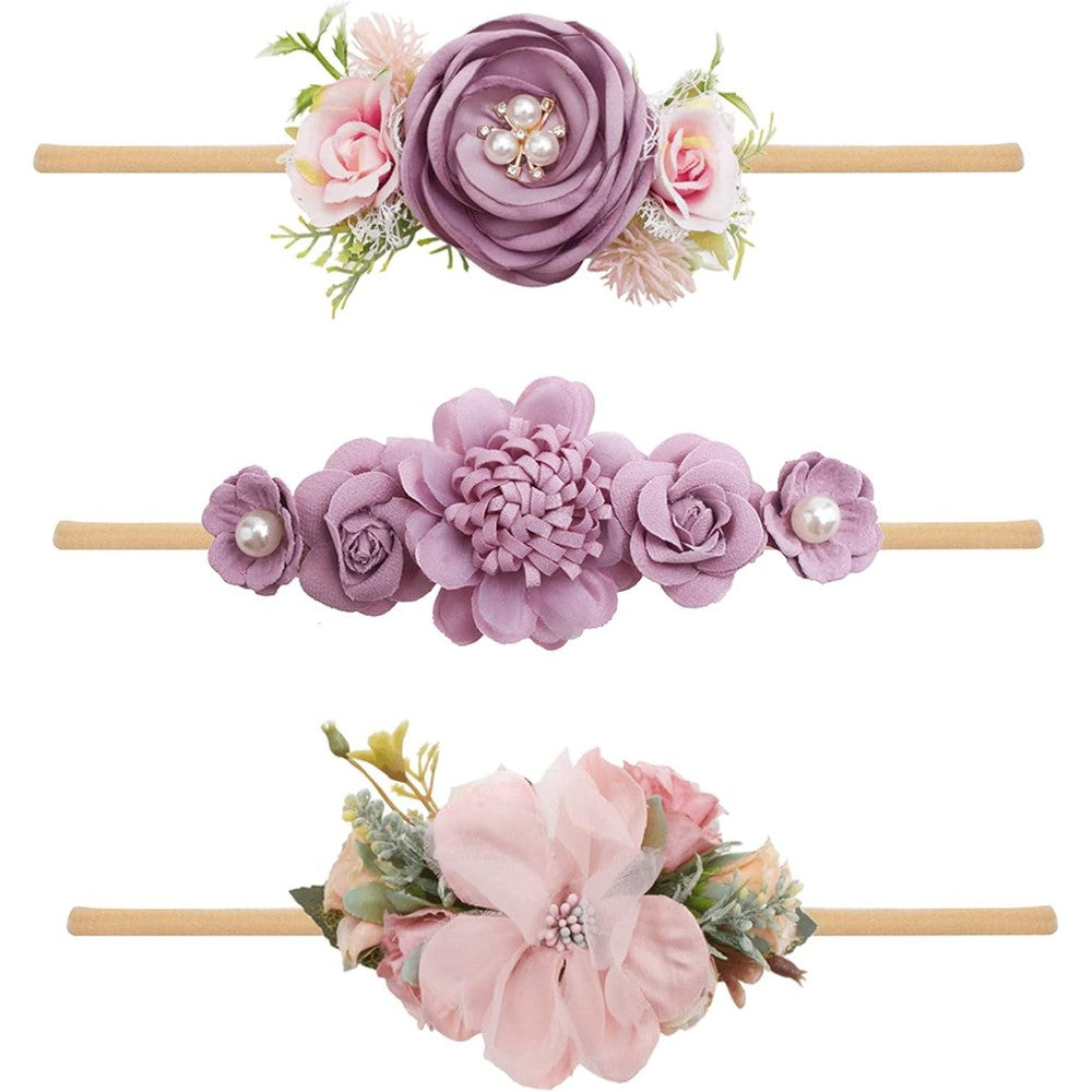Bfnaagirl baby girl flower headbands front view