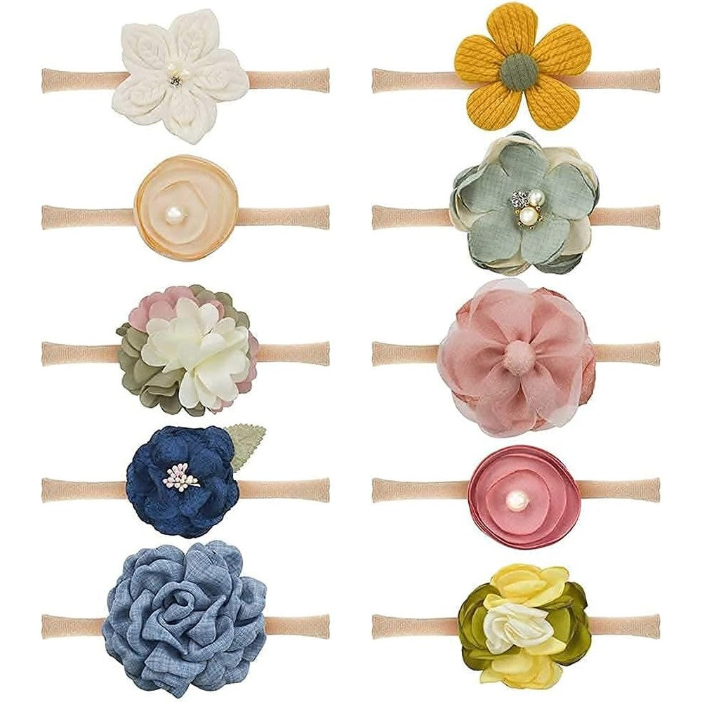 Zysc baby girl nylon headbands set front view