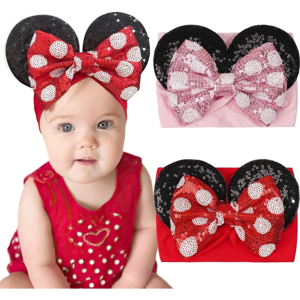 Bbgifts baby girl mouse ears headband front view