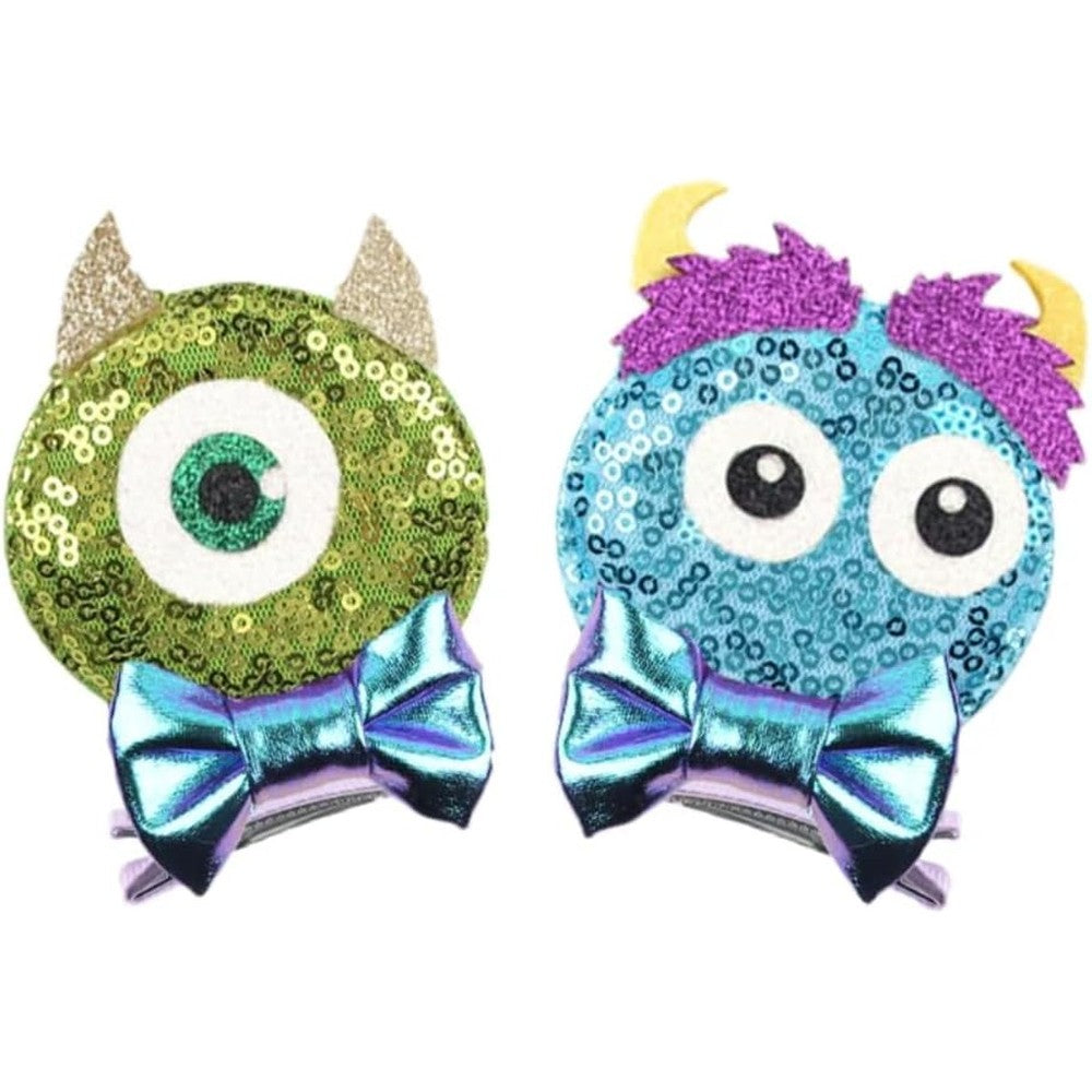 CLGIFT Minnie baby headband and Monsters Inc hair clip front view