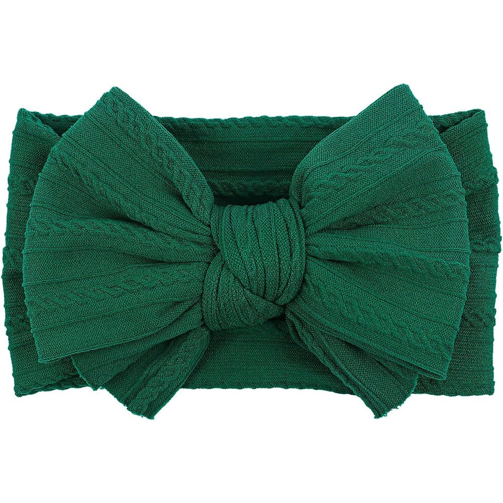 Xulianyi LemonSpace baby girl green bow headband front view