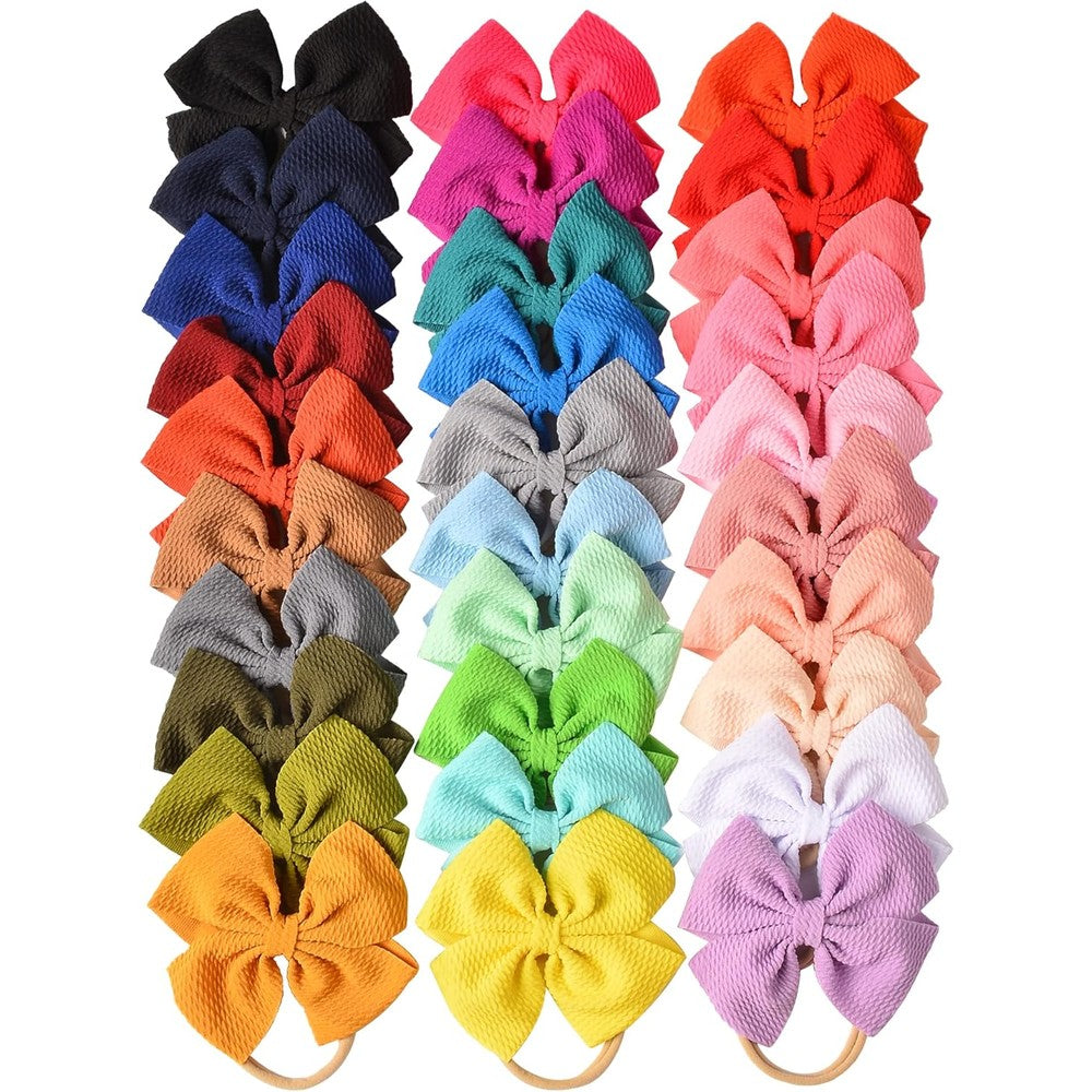 Prohouse 30 piece baby nylon headband set front view