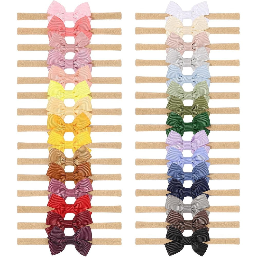 Doboi 30 piece baby girls nylon headband set front view