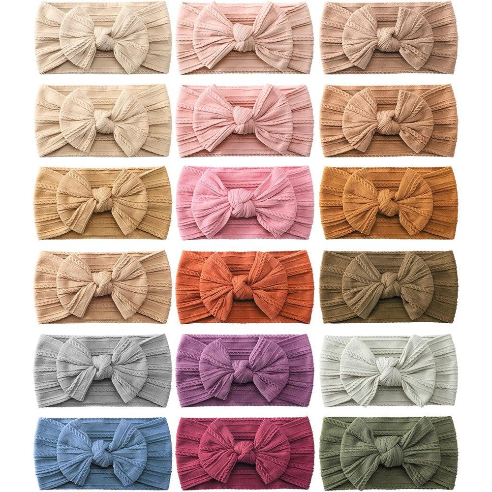 Jollybows 18 piece baby nylon headband set front view