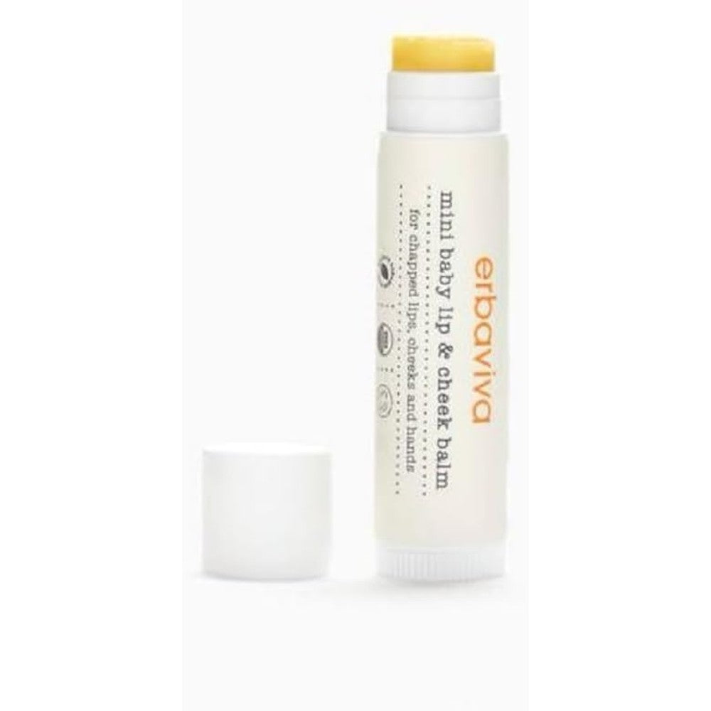 Erbaviva Organic Lip and Cheek Balm front view stick packaging.