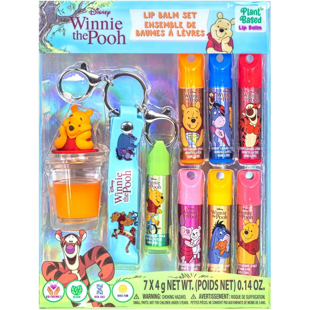 Townley Girl Winnie the Pooh lip balm keychain set front view