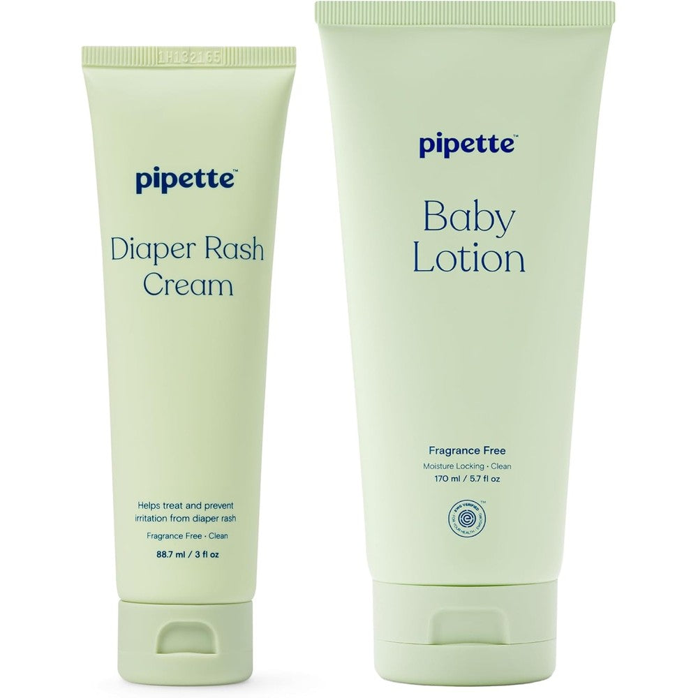 Pipette Fragrance Free Sensitive Skin Soothers Set Includes Baby Lotion And Diaper Rash Cream For Newborns And Kids - Image 1