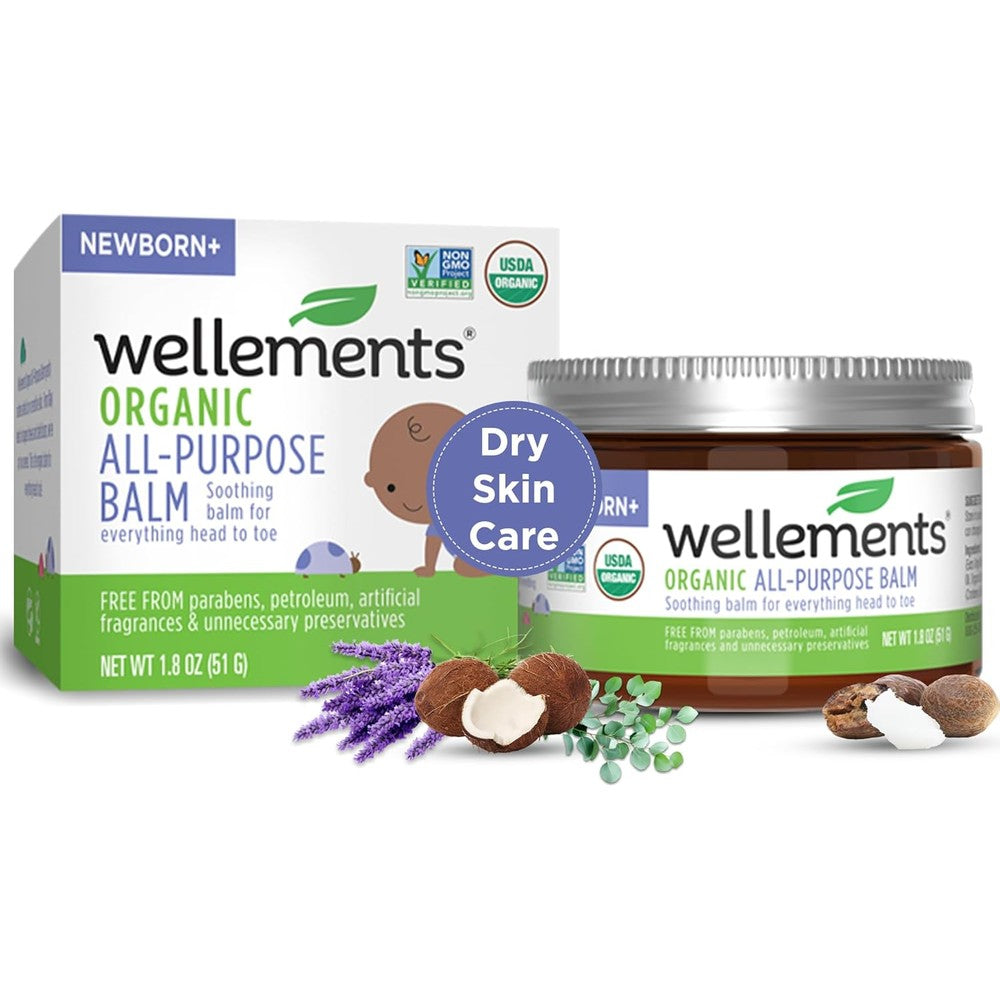 Wellements Organic All Purpose Balm 1.8 Fluid Ounce front view container