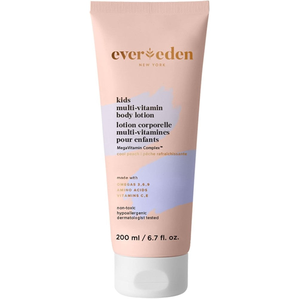 Evereden Kids Multi-Vitamin Body Lotion Cool Peach front view packaging