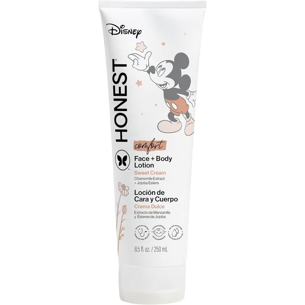 The Honest Company Mickey Mouse face and body lotion front view