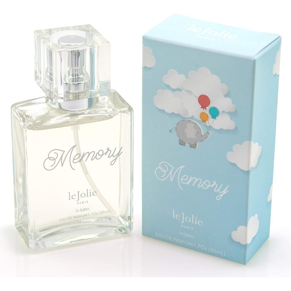 Baby Jolie Memory for babies alcohol free cologne front view of 50ml bottle featuring elephant illustration