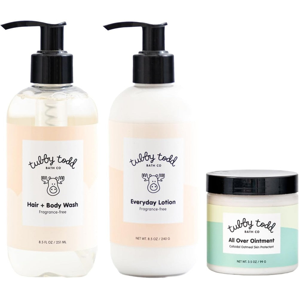 Tubby Todd 3-Step Baby Bath and Skincare Routine bundle front view