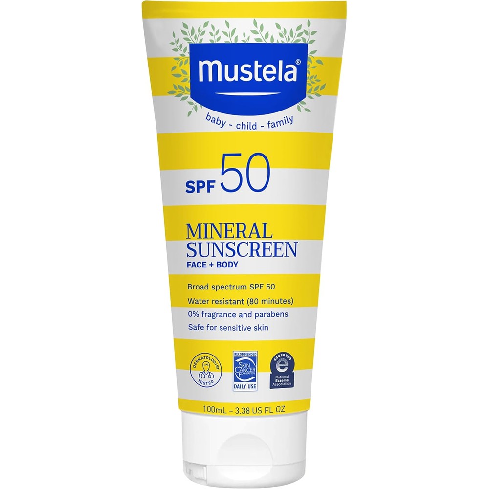 Mustela Baby Mineral Sunscreen Lotion SPF 50 front view packaging