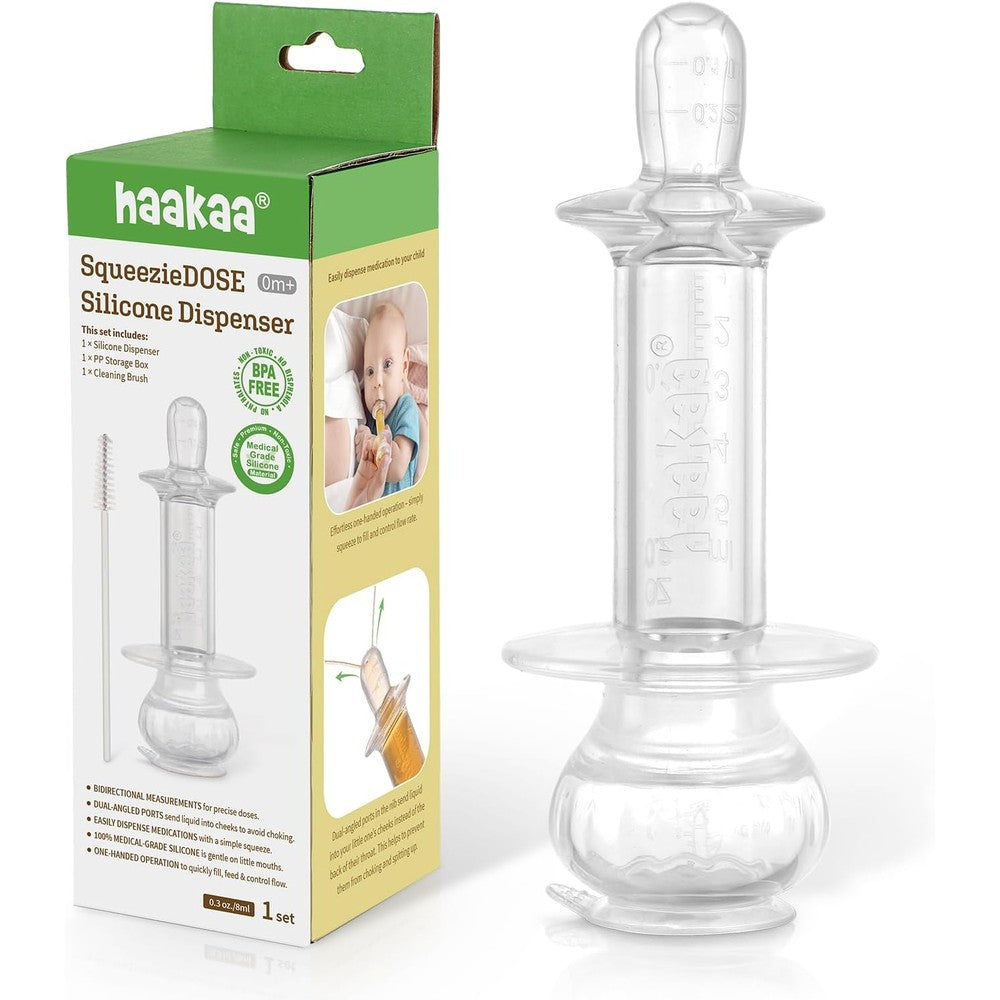 Haakaa baby medicine dispenser front view silicone design