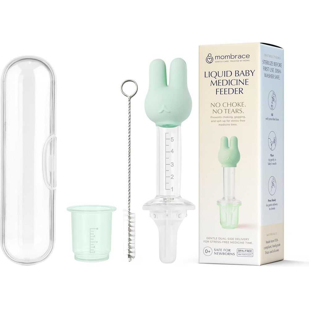 Mombrace baby medicine syringe and feeder kit front view
