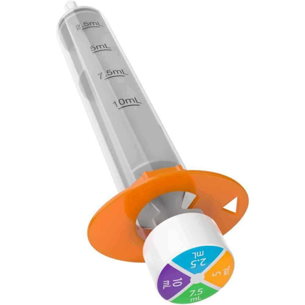 Ezy Dose Kids True Easy Oral Syringe front view showing dial-a-dose cap.