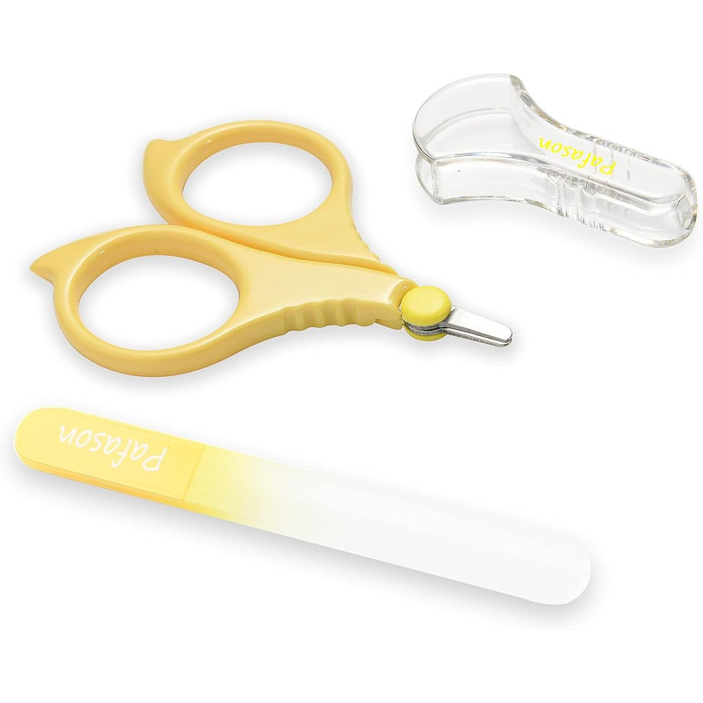 Pafason baby safety nail scissors and glass file set front view