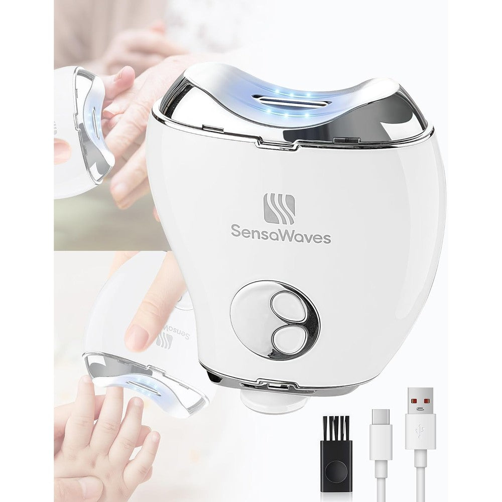 Drkicsy 3 in 1 electric nail clipper white front view showing premium ergonomic design.