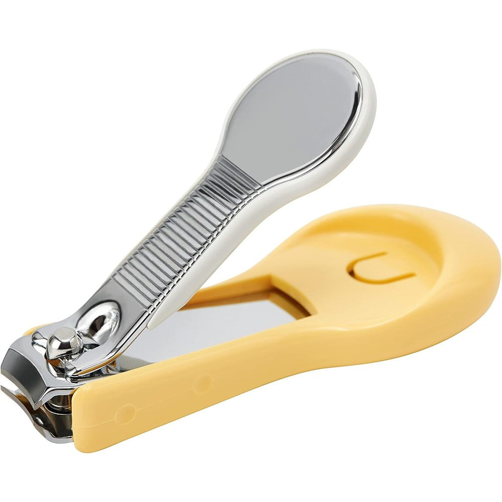 Pigeon baby nail clipper with yellow handle front view