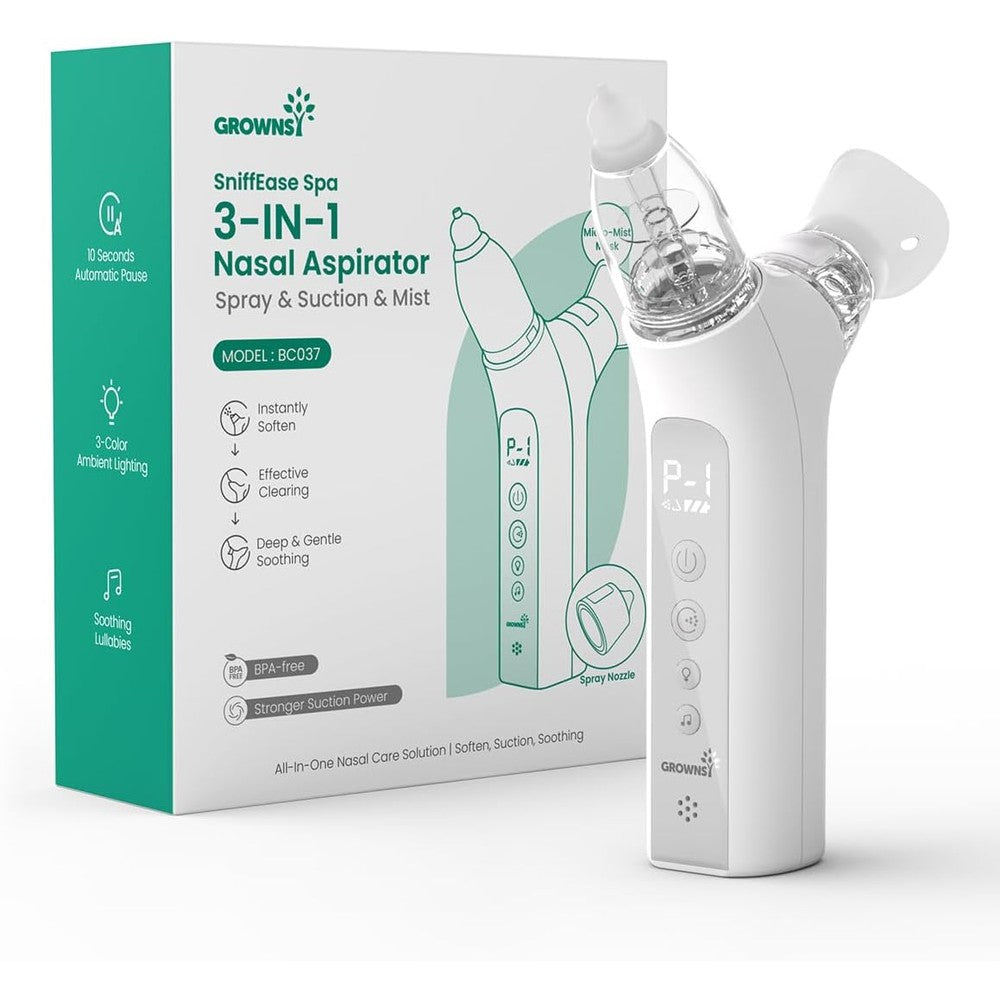 Grownsy SniffEase Spa 3-in-1 nasal aspirator front view
