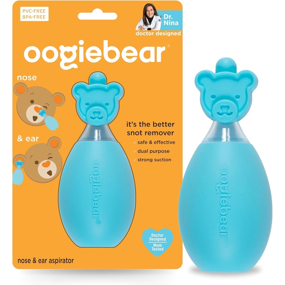 Oogiebear baby nasal aspirator blue front view