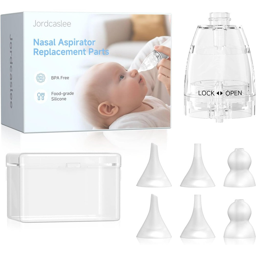 Jordcaslee nasal aspirator replacement kit front view with suction chamber