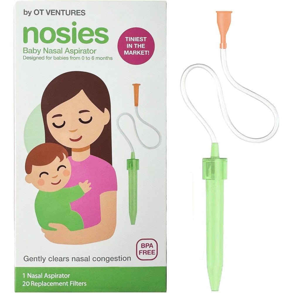Nosies New Born Baby Nasal Aspirator front view with hygiene filters