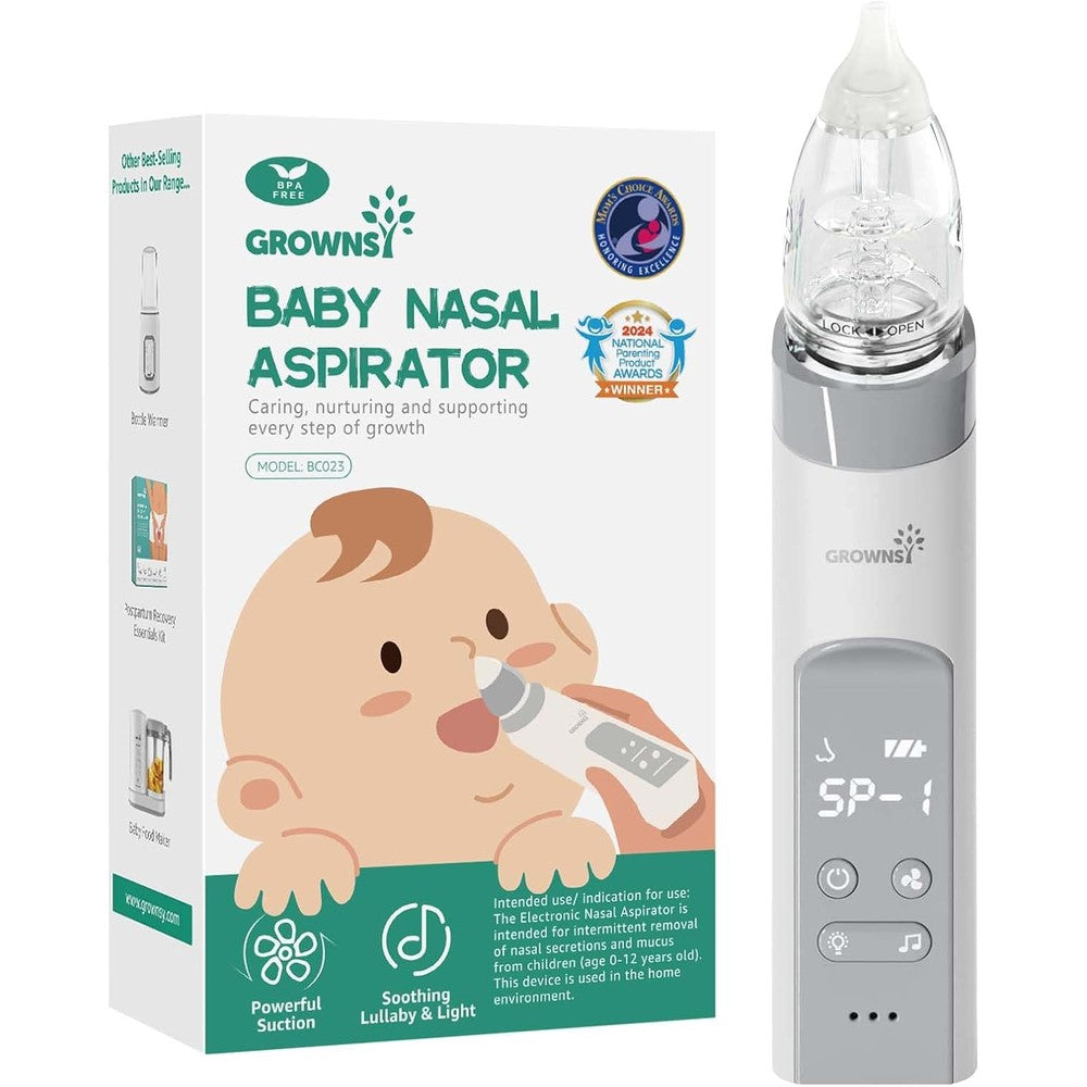Grownsy baby nasal aspirator front view of electric device
