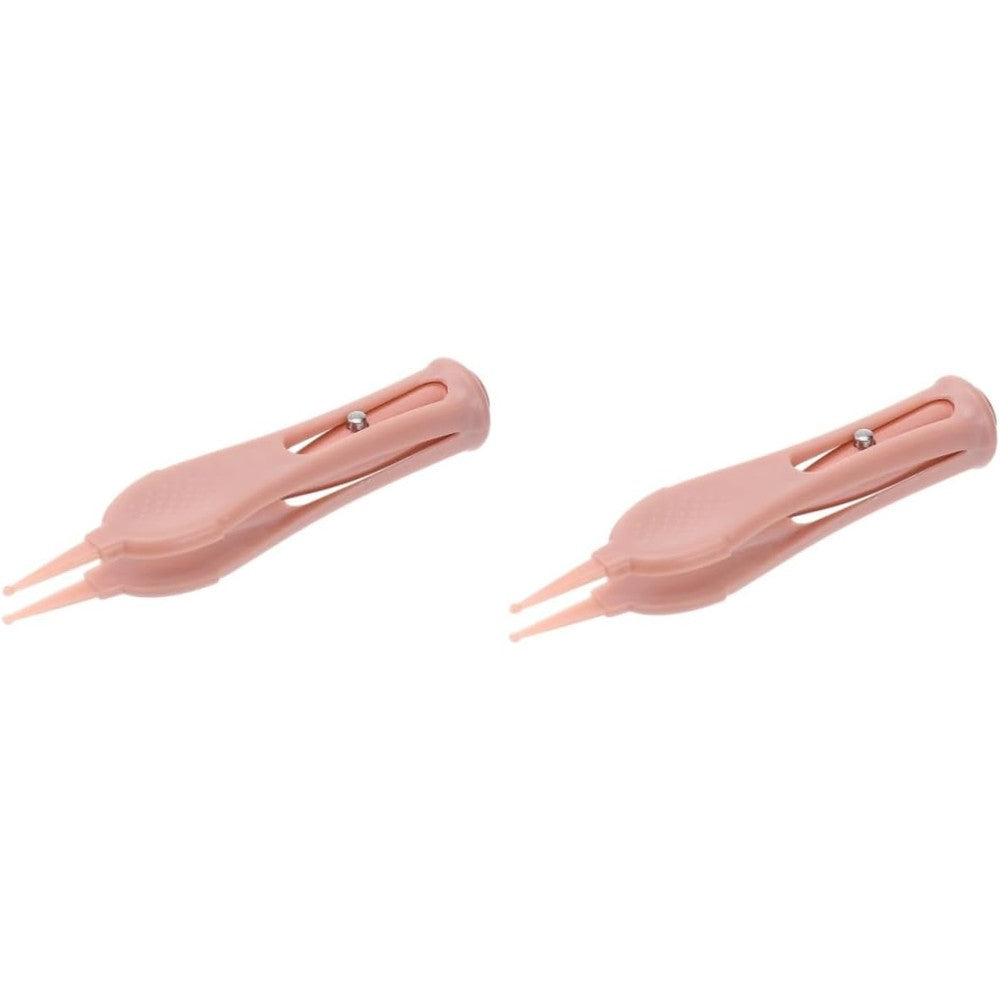 MERRYHAPY cleaning tweezer front view showing pink round head design for baby hygiene.