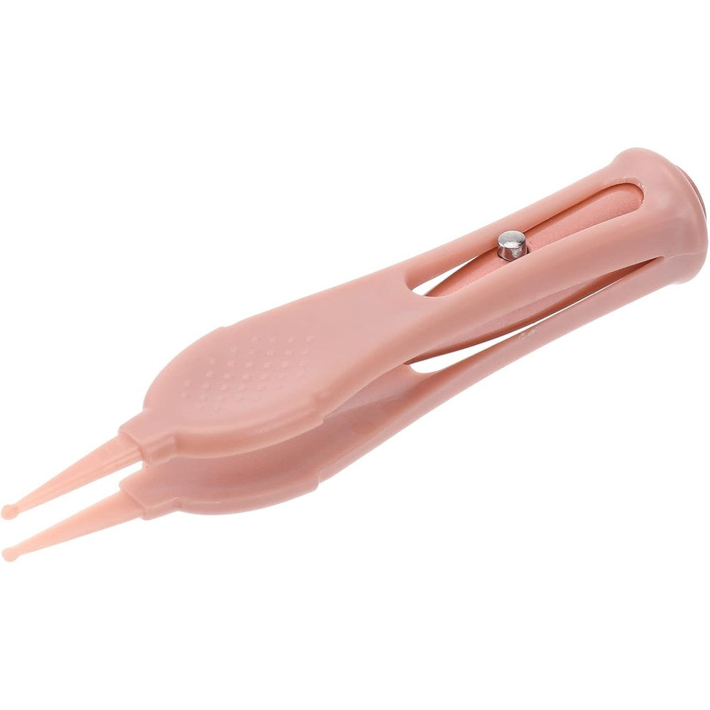 DOITOOL booger picker clip front view pink color led light baby nose cleaning tool