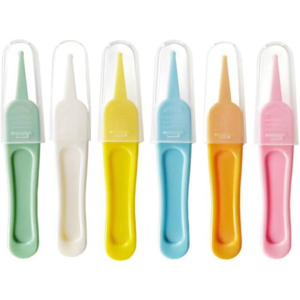 Duehut 6 piece infant nose cleaning tweezer set front view