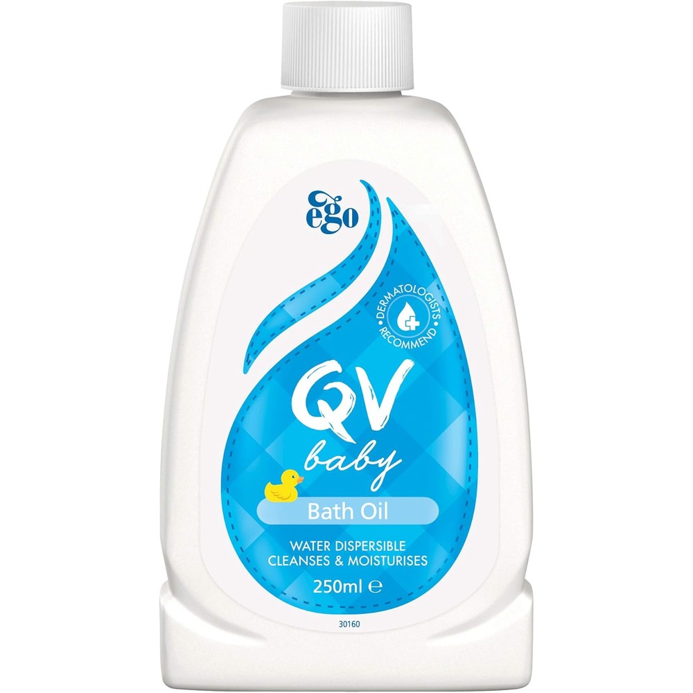 QV Baby Bath Oil 250ml front view bottle for sensitive skin