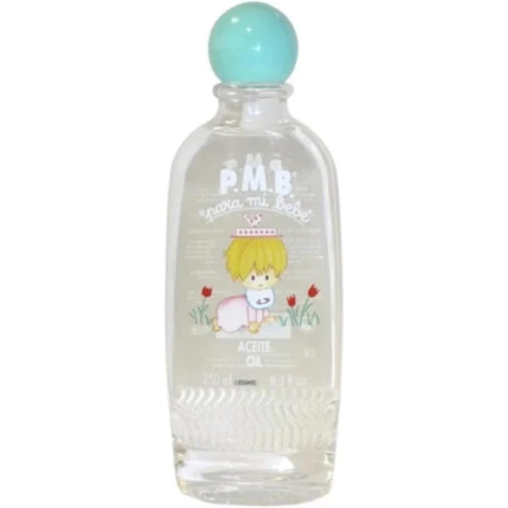 Para Mi Bebe Baby Oil Pure Mineral Oil 8.3 Ounce bottle front view authentic USA imported infant skincare