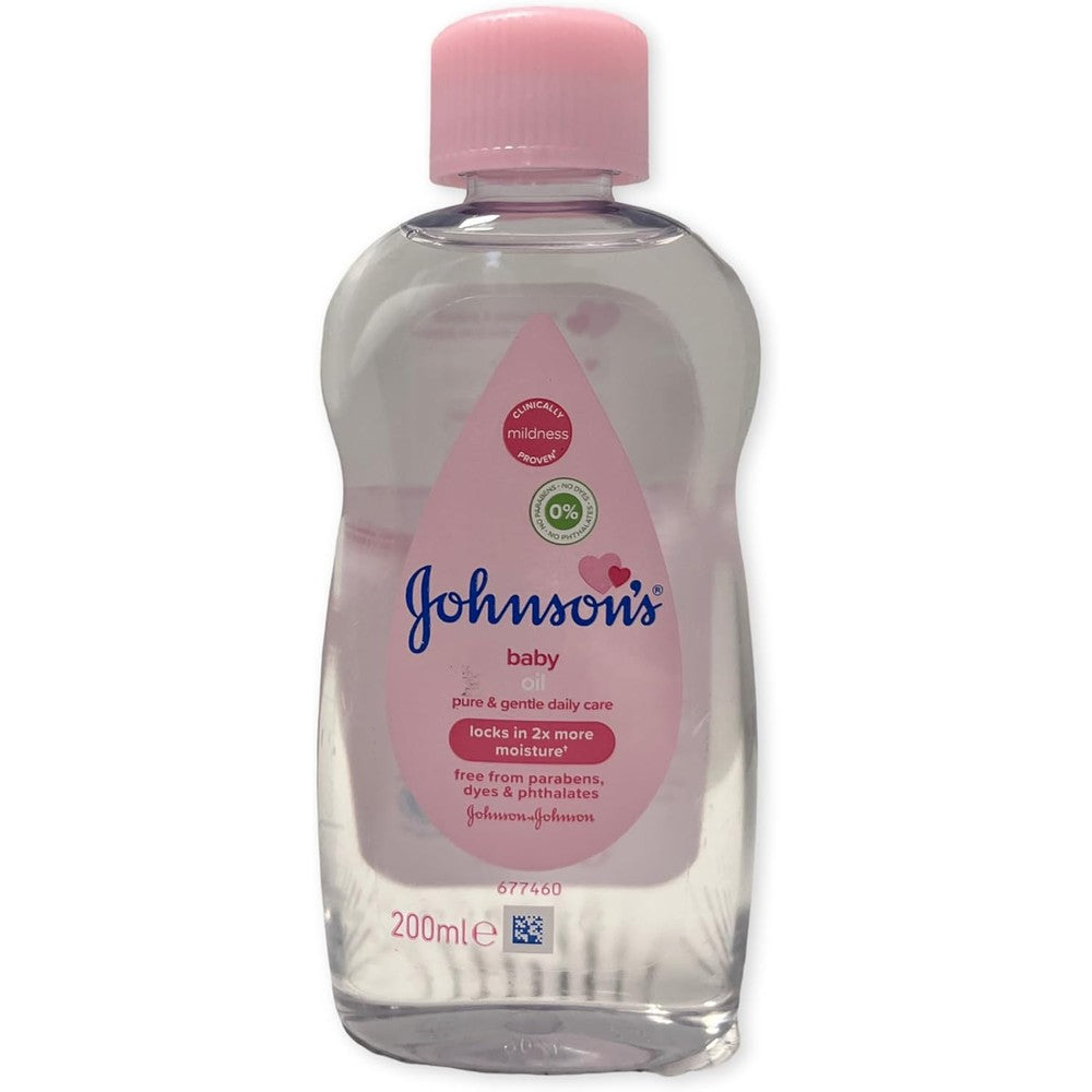 Johnson's Baby Oil 200 milliliter bottle front view skincare